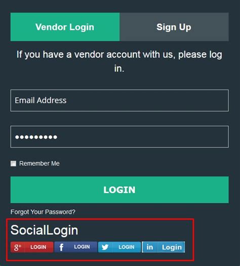 Vendor Login .